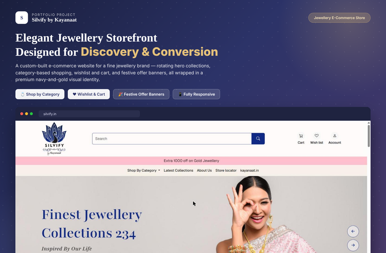Jewellery E-Commerce Website — Silvify by Kayanaat