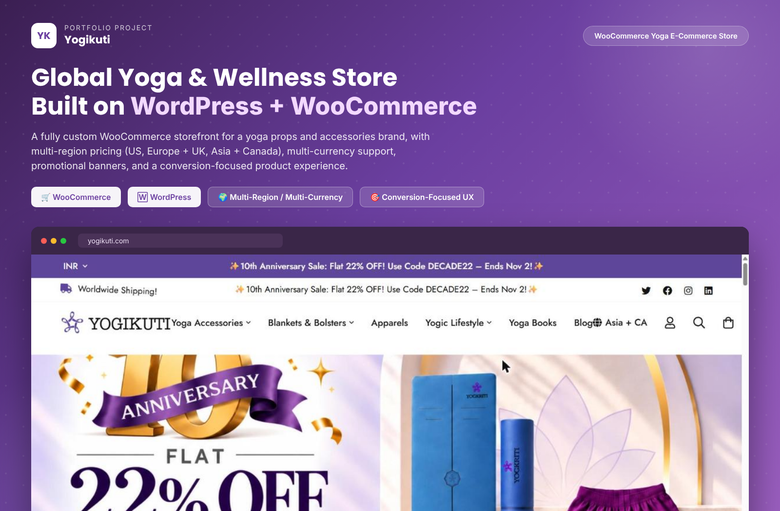 WooCommerce Yoga & Wellness E-Commerce Store — Custom WordPress Build